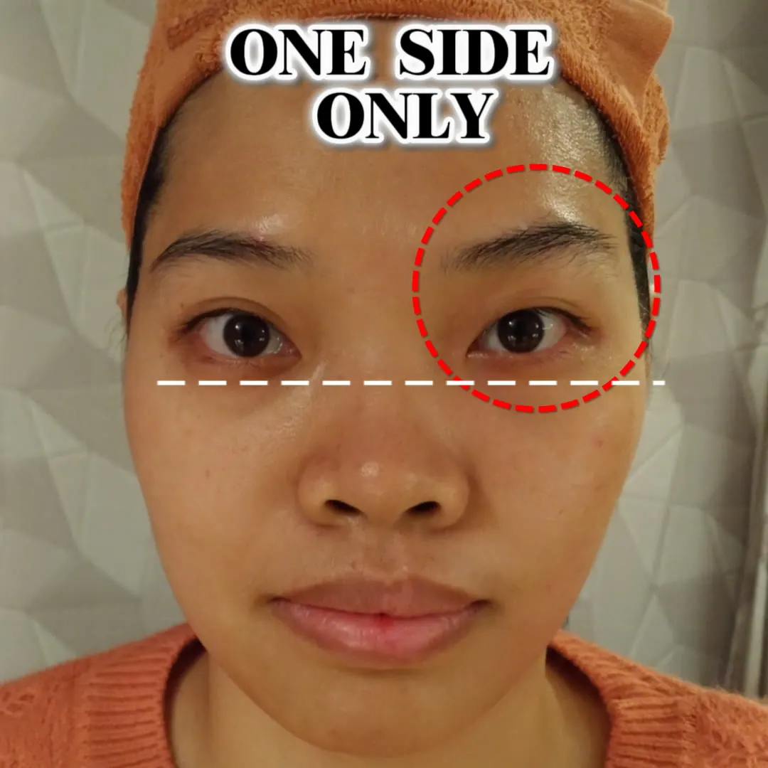 One side of a woman's face worked with a bojin stick and the other left untouched, compared in the same light and the same minute.